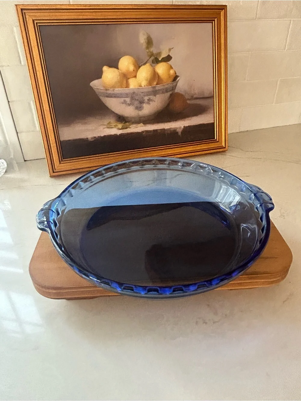Vintage Pyrex #229 Cobalt Blue Glass Flavor Saver Pie Plate 9.5” USA